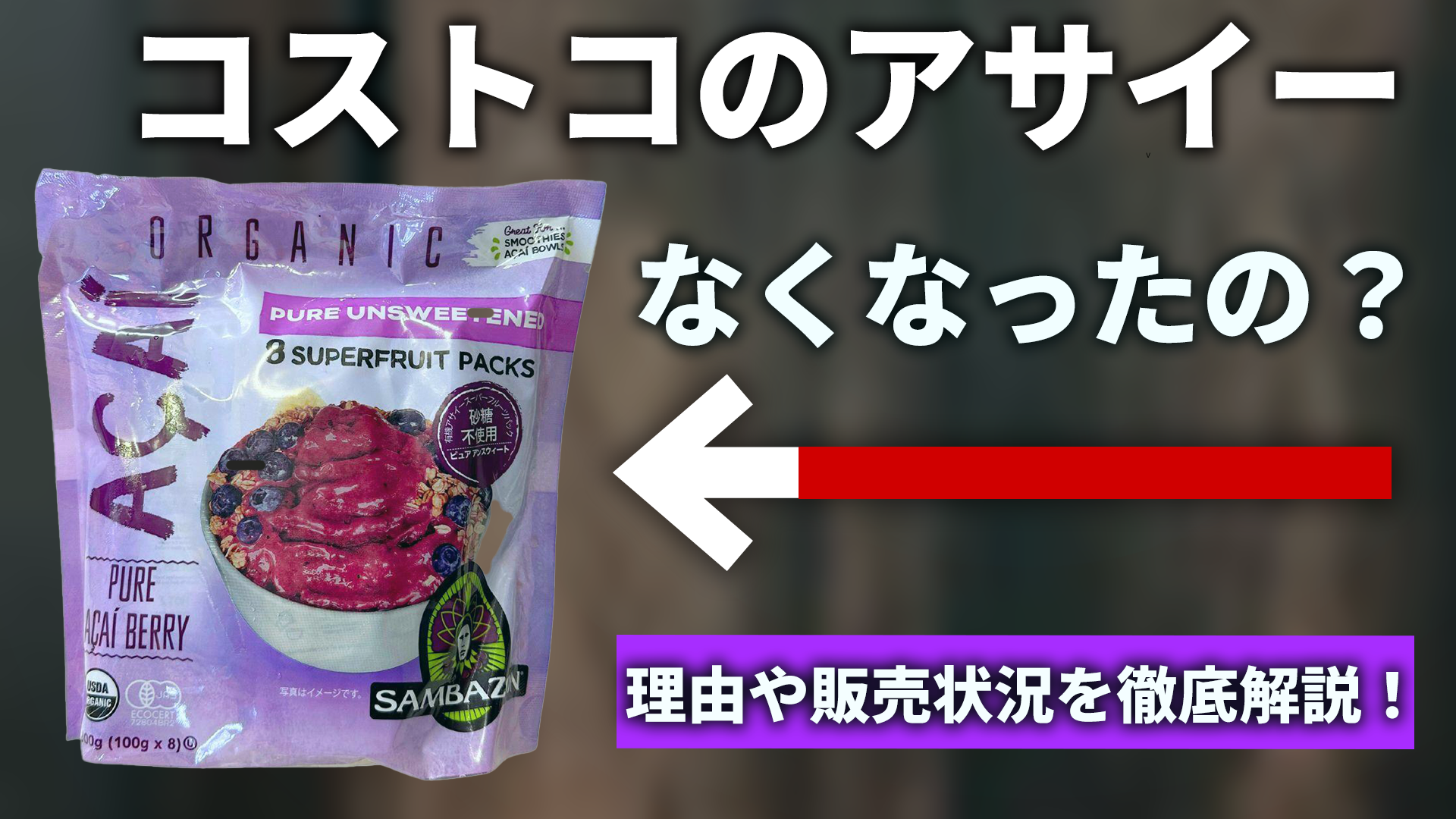 サンバゾン アサイー コストコ 無糖 アサイーボウル 冷凍 16食分 